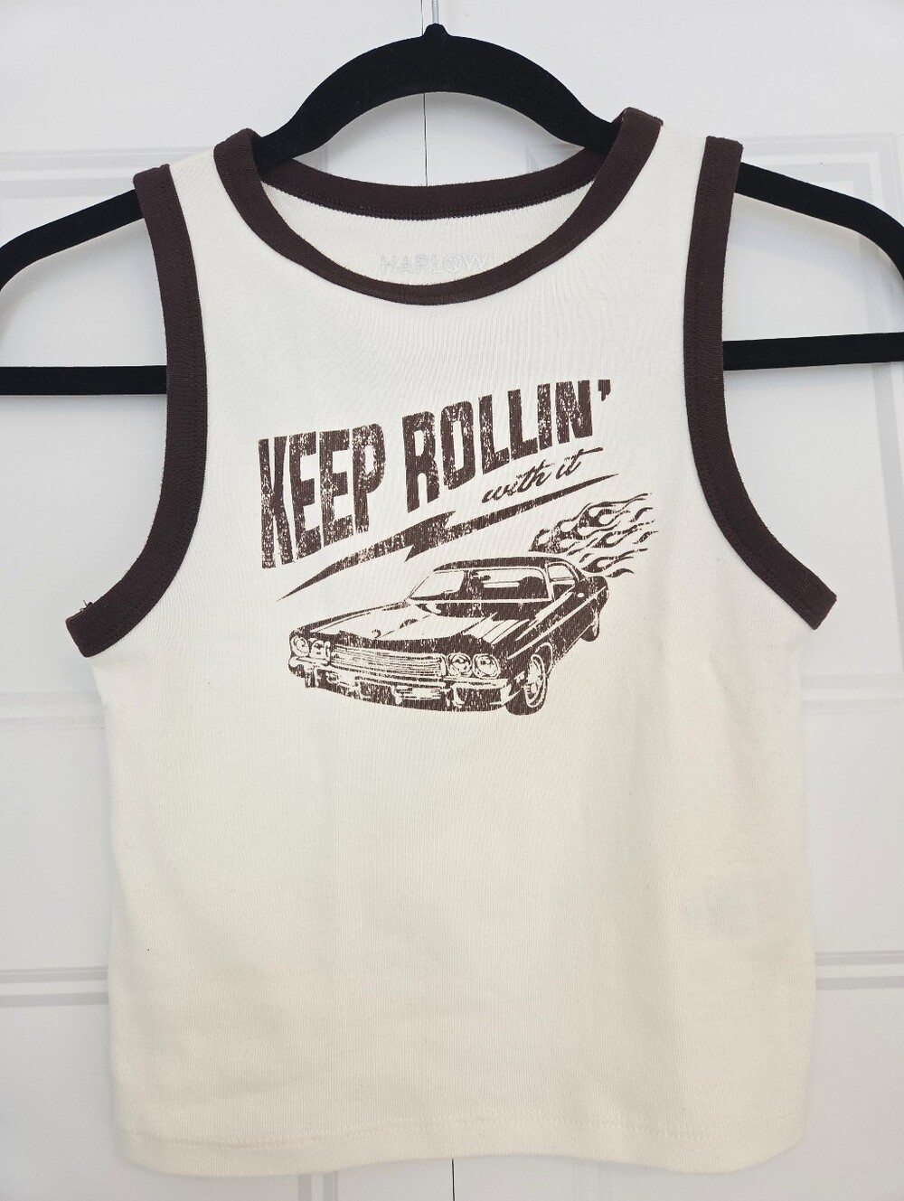 Harlow Keep Rollin Car Graphic Tank Top